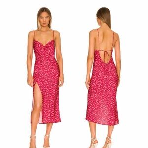 RESA Floral Slip Midi Dress with Slit